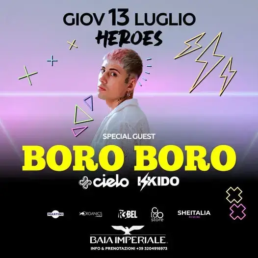 Boro Boro Baia Imperiale 13 Luglio 2023 Tickets E Tavoli