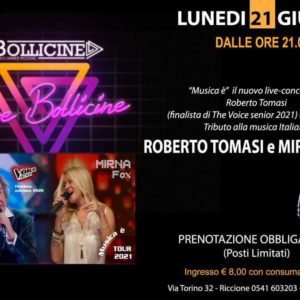 Roberto Tomasi e Mirna Fox in concerto al Bollicine Riccione.