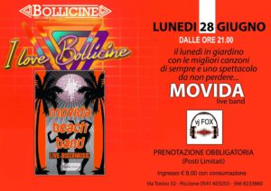 I Movida Band si scatenano al Bollicine Riccione.