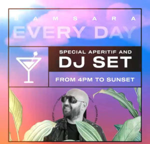 L’ora dell’aperitivo è arrivato al Samsara Riccione. Musica House e Techno a manetta.