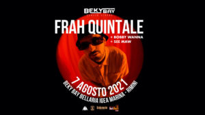 Frah Quintale in concerto live sulla spiaggia del Beky Bay Bellaria.