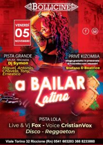 A Bailar al Bollicine Riccione. Torna l’appuntamento del venerdì latino.