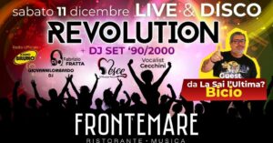 Sabato revival al Frontemare Rimini con la live band Revolution.