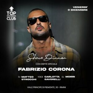 Fabrizio Corona ospite al venerdì Top Club del Frontemare Rimini.