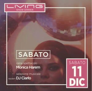 Sabato Living Disco Riccione con cena e spettacolo.