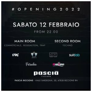 Pascià Riccione Opening 2022,Deejay Resident
