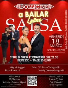 Venerdì movimentato al Bollicine Riccione tra musica latina e stage di salsa.