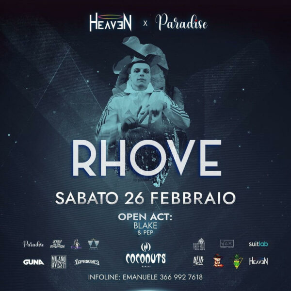 Sabato di grande musica al Coconuts Rimini con Rhove.