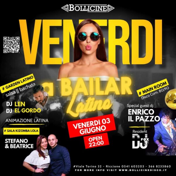 Nuovo venerdì latino al Bollicine Riccione con A Bailar.