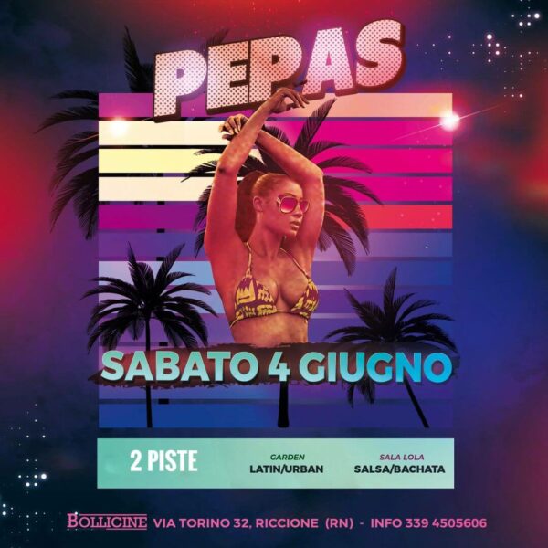 Sabato torna Pepas al Bollicine Riccione con il Grancaribe.