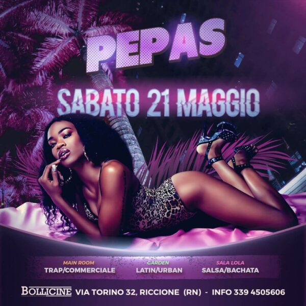 Sabato caliente al Bollicine Riccione con Pepas.
