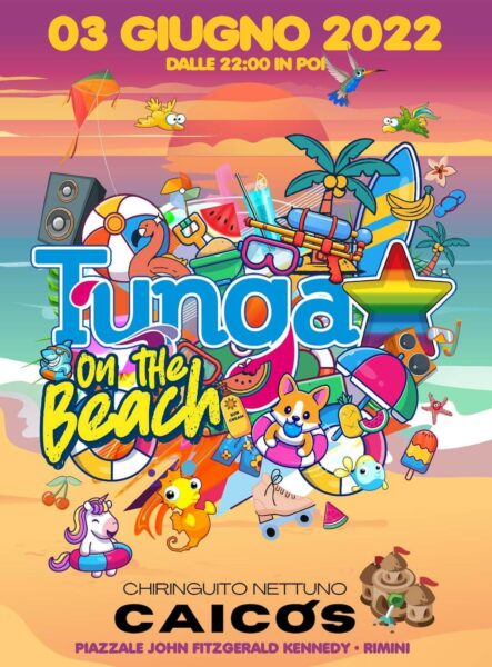 Tunga XXL on the beach sulla spiaggia del Nettuno Rimini.