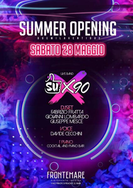 Sabato anni 90 al Frontemare Rimini con i Sux90.