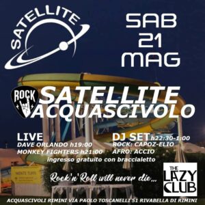 Satellite Rimini ti aspetta per un nuovo sabato rock al Rimini Acquascivolo di Rivabella.