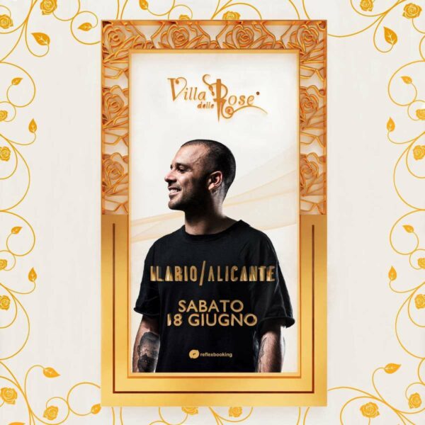 Ilario Alicante torna in Riviera. Sabato di tendenza alla Villa delle Rose.