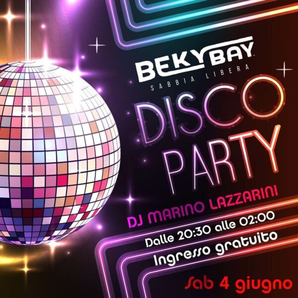 Sabato party disco al Beky Bay Bellaria.