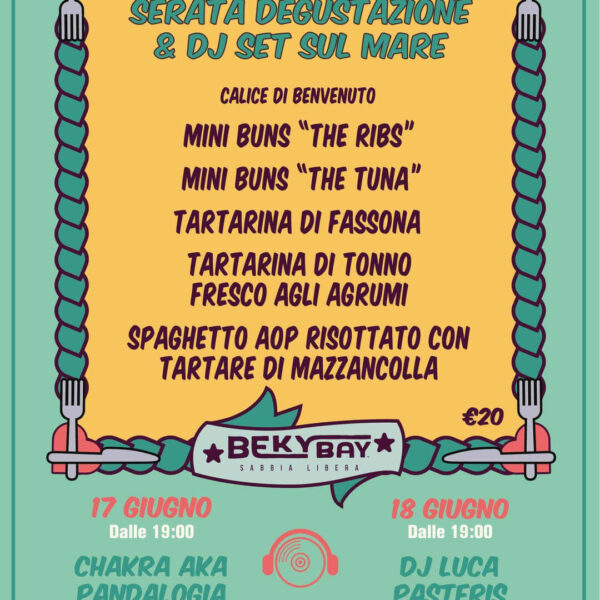 Weekend di degustazione e musica sulla spiaggia del Beky Bay Bellaria.