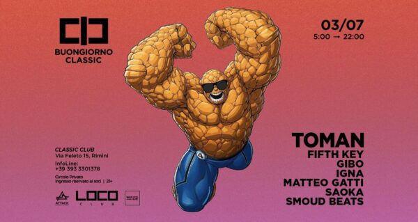 Grande maratona di techno al Classic Club per la Notte Rosa