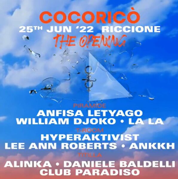 Cocorico Riccione inaugura l’estate 2022. Tanti ospiti e tanta techno in arrivo