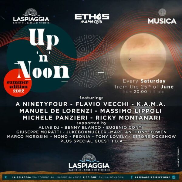 Sabato techno al La Spiaggia Bagno 44 Riccione con Massimino Lippoli