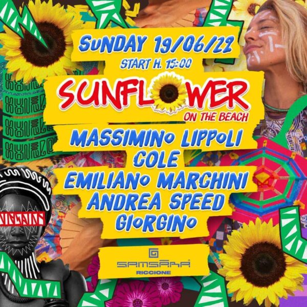 Torna Sunflower al Samsara Riccione. Beach Party on the way