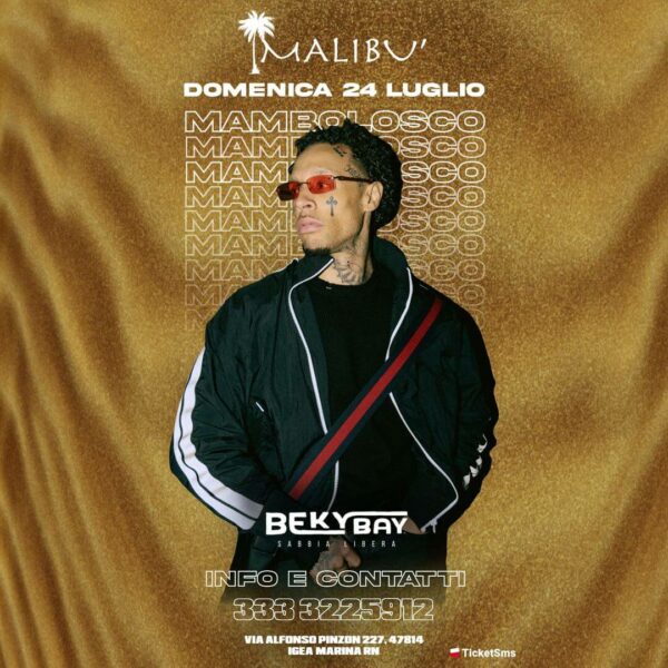Mambolosco in arrivo al Beky Bay Bellaria