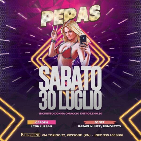 Il Grancaribe si scatena nel nuovo sabato Pepas al Bollicine riccione