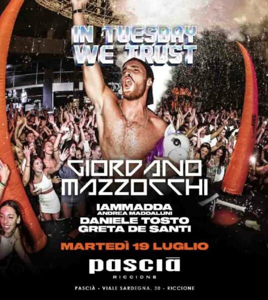Giordano Mazzocchi protagonista della nuova serata al Pascia Riccione