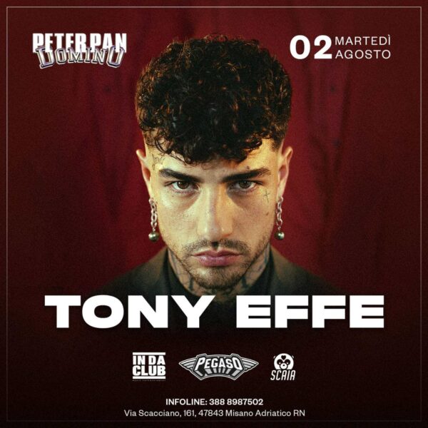 Super serata al Peter Pan Riccione con Tony Effe