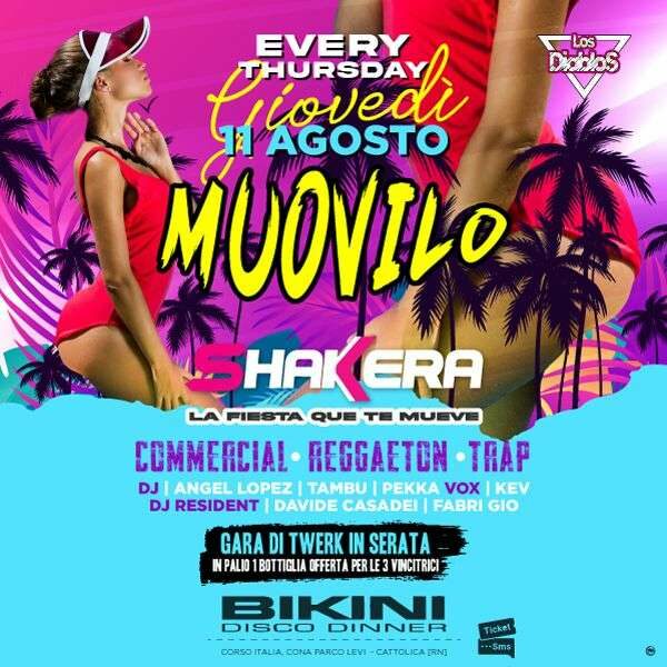 Nuovo giovedì Shakera al Bikini Cattolica con i Los Diablos