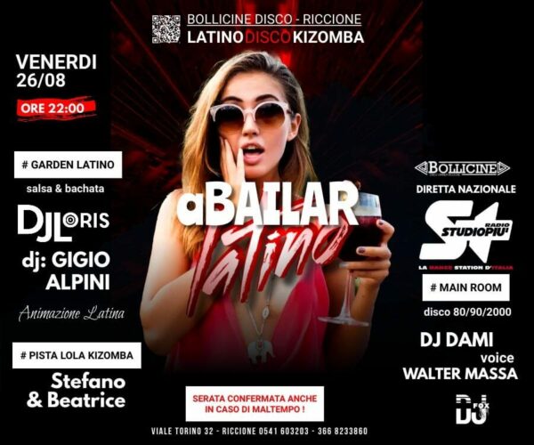 Nuovo venerdì latino per il Bollicine Riccione