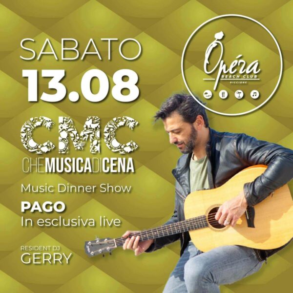 Opera Riccione ti aspetta per un nuovo sabato di musica live con Pago
