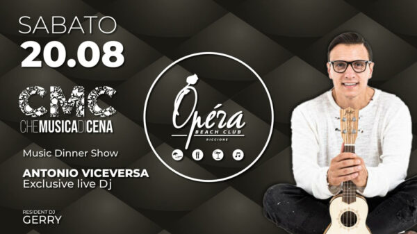 Antonio Viceversa è il protagonista del sabato all’Opera Riccione