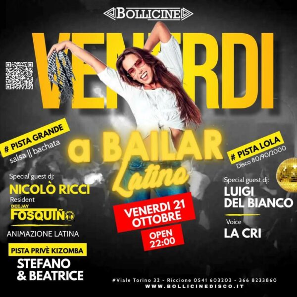Venerdì caliente al Bollicine Riccione con i deejay di A Bailar