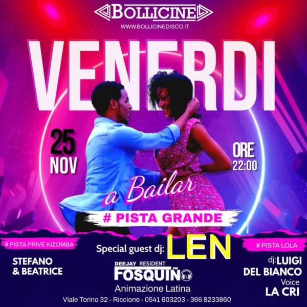 Nuovo venerdì caliente al Bollicine Riccione con Abailar