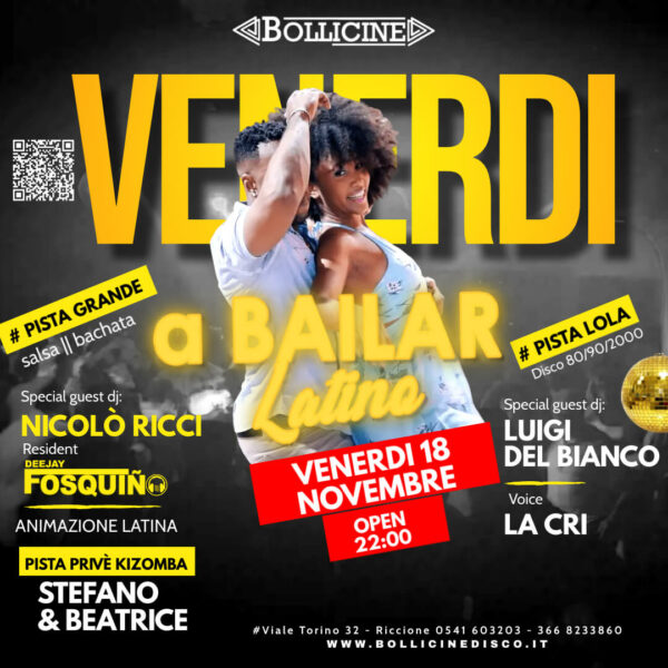Super venerdì latino con il Bollicine Riccione e la crew di A Bailar.