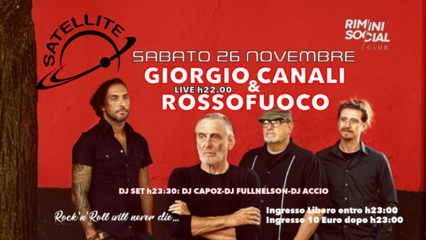 Venerdì Rock al Satellite Rimini con Giorgio Canali.