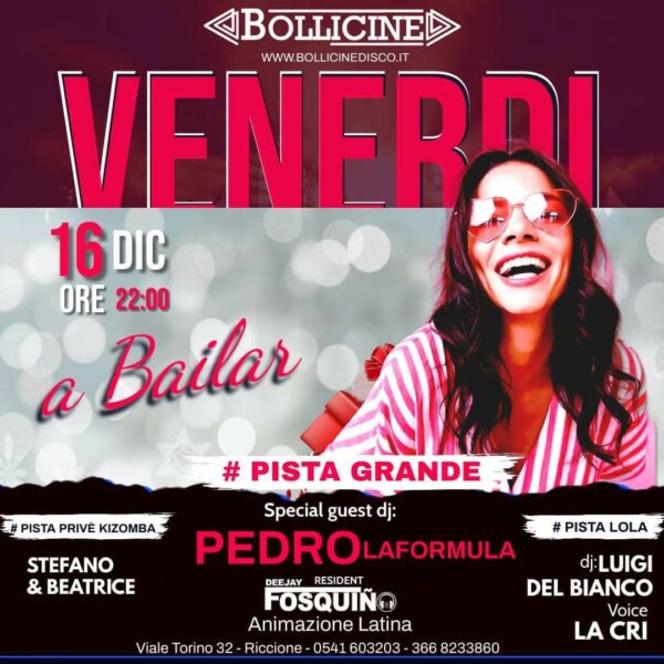 Venerdì si torna in pista al Bollicine Riccione con A Bailar