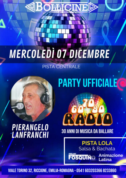 Bollicine Riccione ti aspetta mercoledì con Radio party