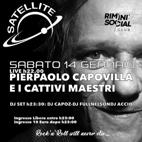 Sabato al Satellite Rimini con Pierpaolo Capovilla