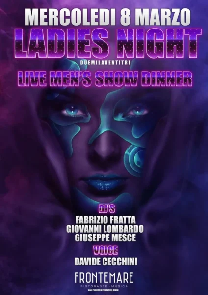 Frontemare Rimini presenta Ladies Night con Live Men's Show Dinner per l’8 marzo 2023