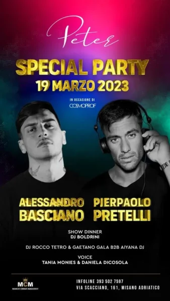 Festa Cosmoprof al Peter Pan Riccione: la serata più attesa del 2023 con Alessandro Basciano, Pierpaolo Pretelli