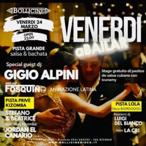 Bollicine Riccione: una notte di musica, divertimento e danza con Gigio Alpini, Fosquino e Luigi del Bianco.