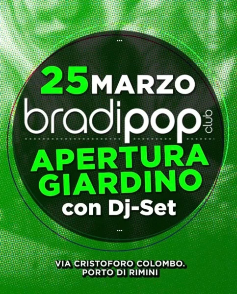 Bradipop Rimini: sabato 25 marzo 2023 il rock si balla sotto le stelle.