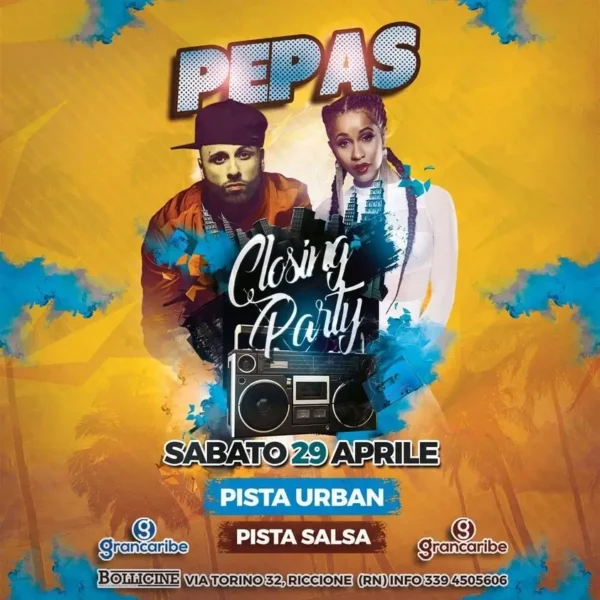 Sabato Latino al Bollicine Riccione: La Crew del Grancaribe Torna con Pepas per Accendere la Notte!
