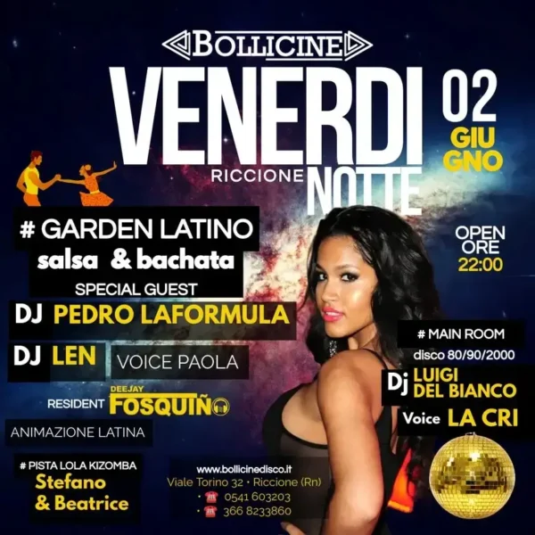Una notte da non perdere al Bollicine Riccione con la musica latina