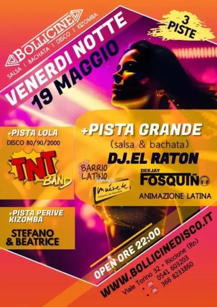 Un'esplosione di divertimento: la notte del Bollicine Riccione con TNT Band