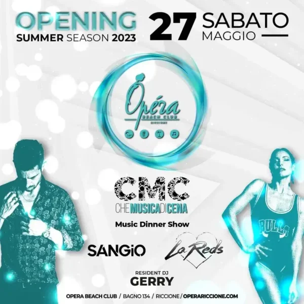 Un'estate all'insegna del divertimento: Sangio, La Reds, Gerry all'Opera Beach Club