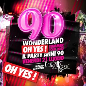 Wonderland 90s: un tuffo nel passato scintillante alla discoteca Villa delle Rose