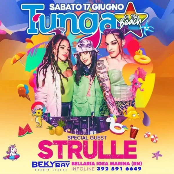 Tunga XXL e Strulle Fanno Scuotere la Spiaggia Beky Bay Bellaria
